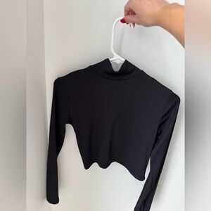 Bershka Charcoal Ribbed Top